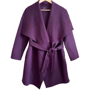 FLEURETTE 365 Wool Cashmere Blend Oversized Waist Tie Wrap Style Jacket Size S